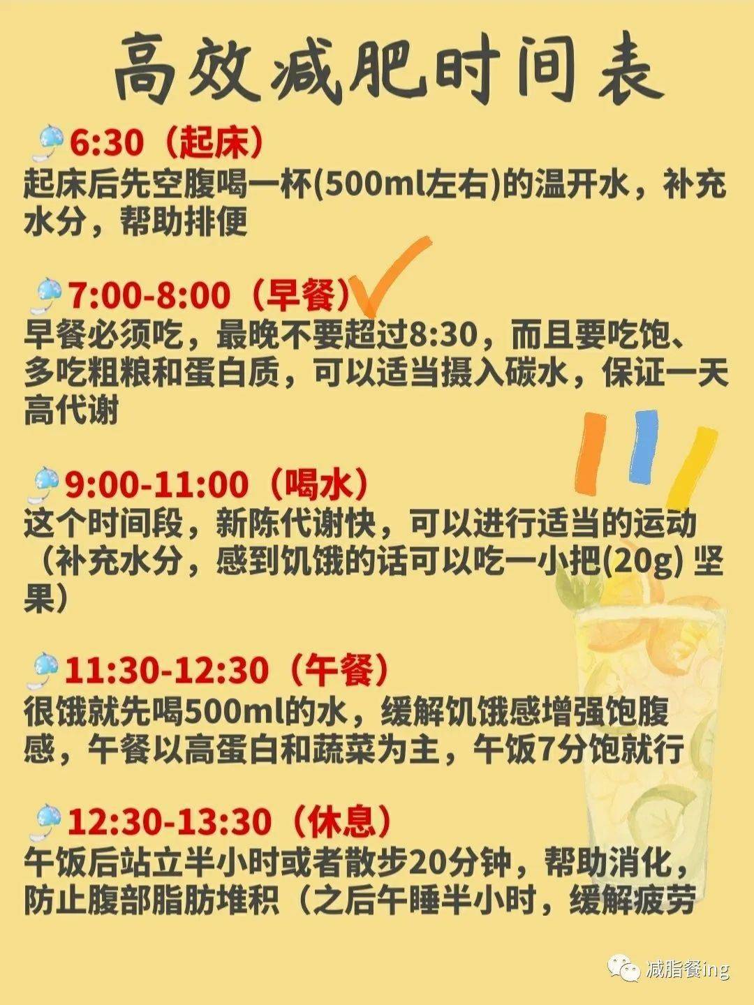 减肥高效率：高效减肥时间表 